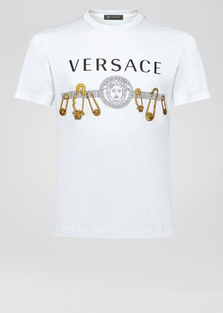 Versace Safety Pin Print T-shirt Herr - 809672HTI